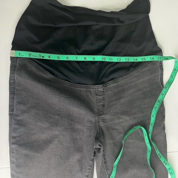 Madewell Over the Belly Distressed Raw Hem Black Sea Skinny Maternity Jean sz 30 - Picture 12 of 15